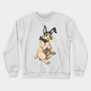 Bobtail BunnyCat: Cream (Black) Crewneck Sweatshirt